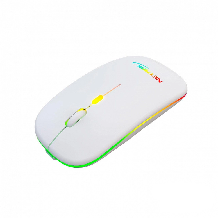 Mouse Netmak Inalambrico Recargable Optimize W90 Blanco 2.4GHZ Art.NM-W90-W